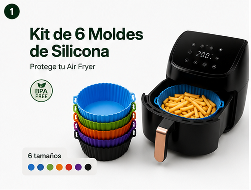 Kit de 6 moldes de silicona para freidora de aire